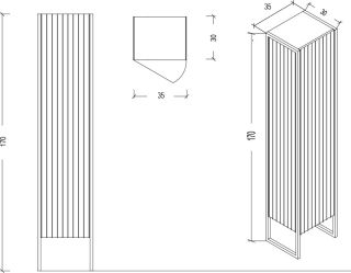 Пенал Armadi Art Monaco 170см чёрный/золото 868-BG